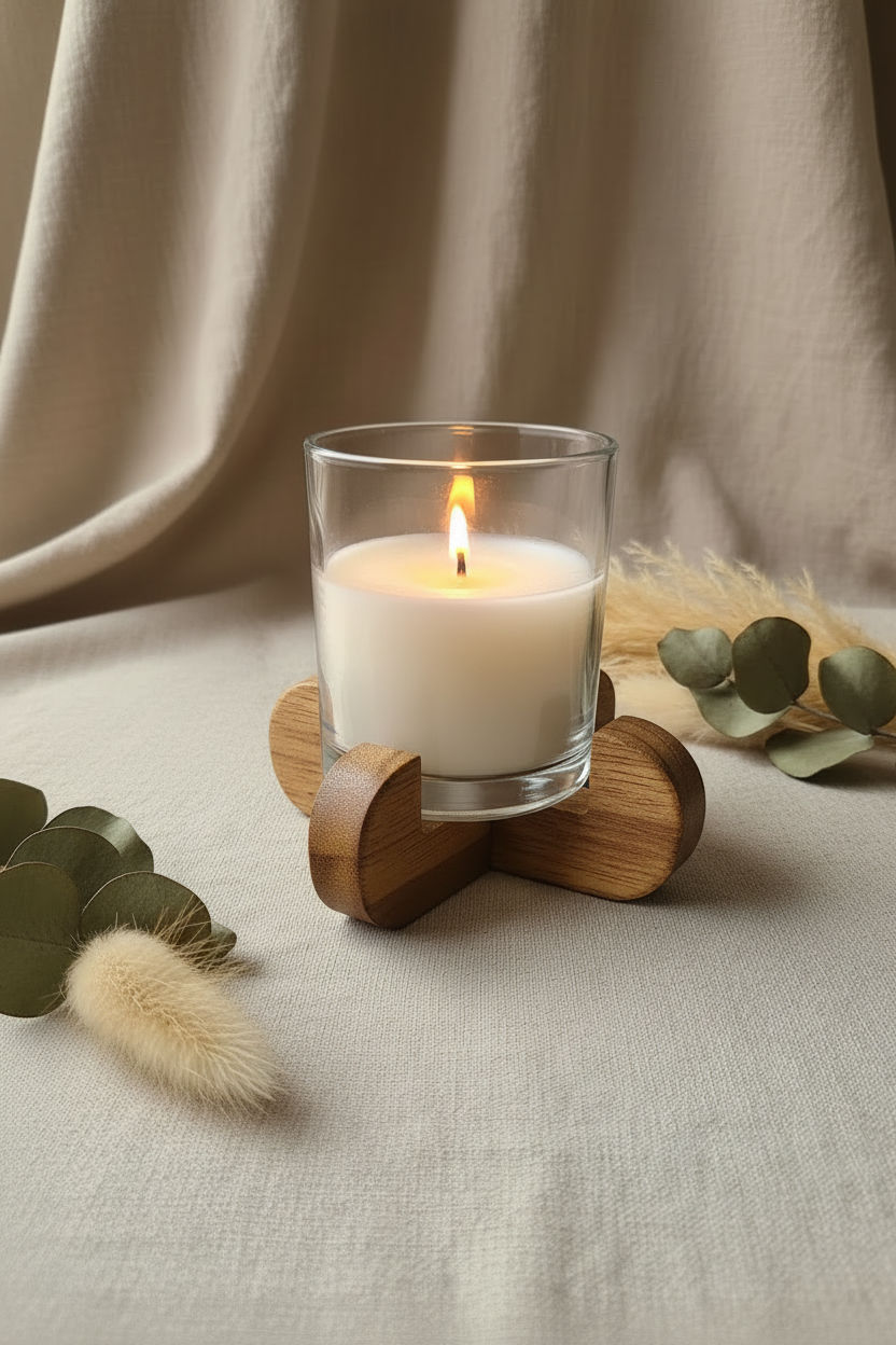 Vaso con vela de contenedor boho