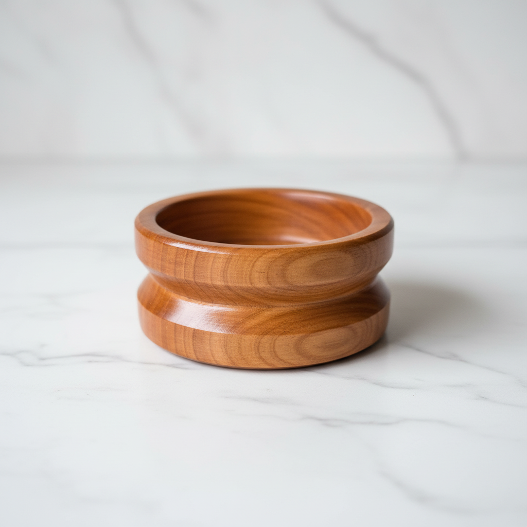 Bowl de madera torneado - fondo mármol