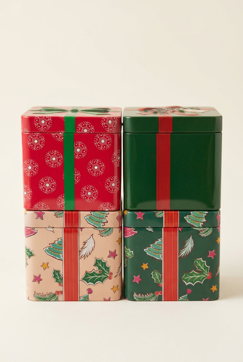 Cajas navideñas apiladas