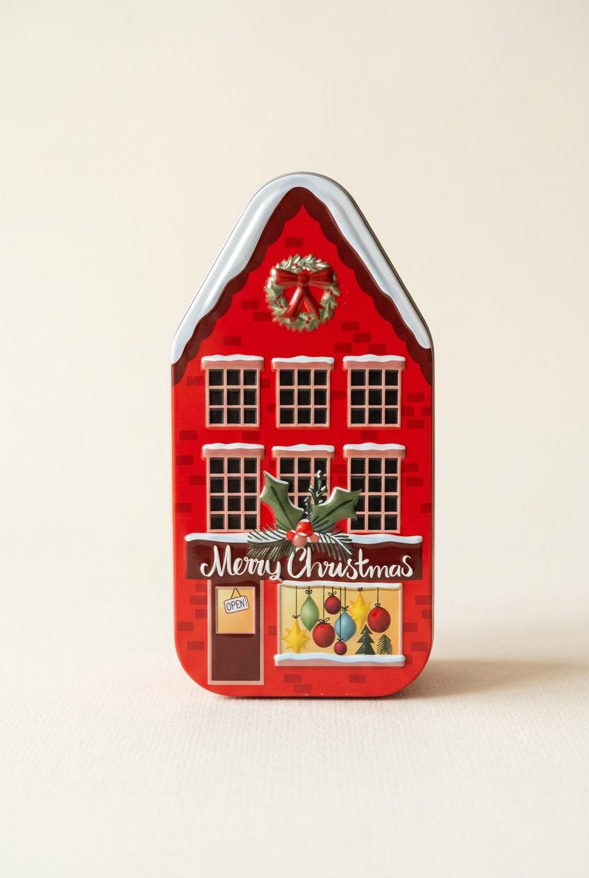 Casita navideña roja