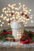 Farolito cerámico navideño festivo