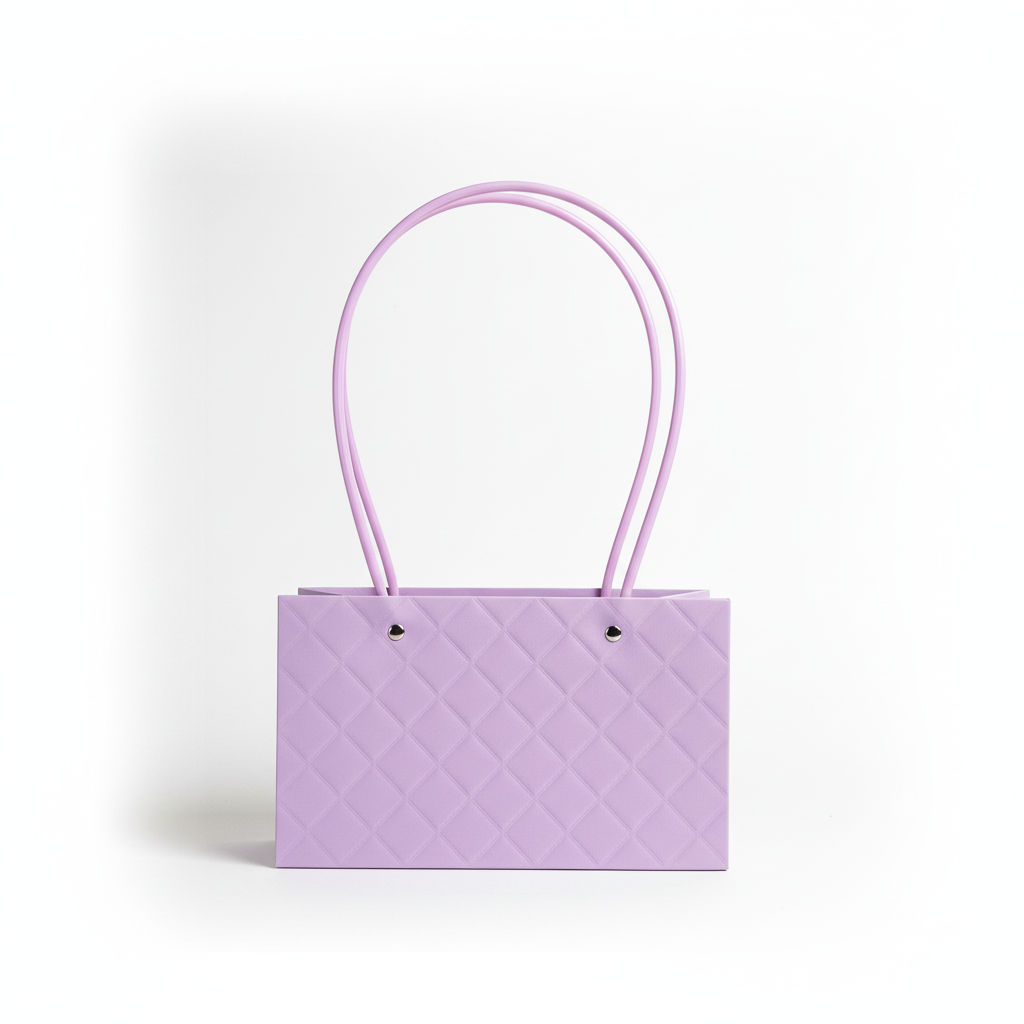 Florero lila con asas rosadas - mejorado