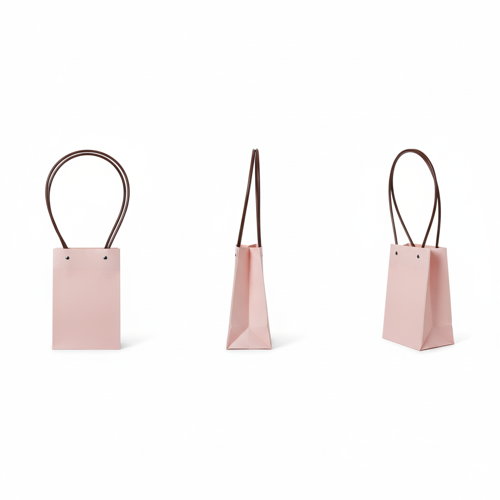 Florero rosa mejorado con múltiples ángulos