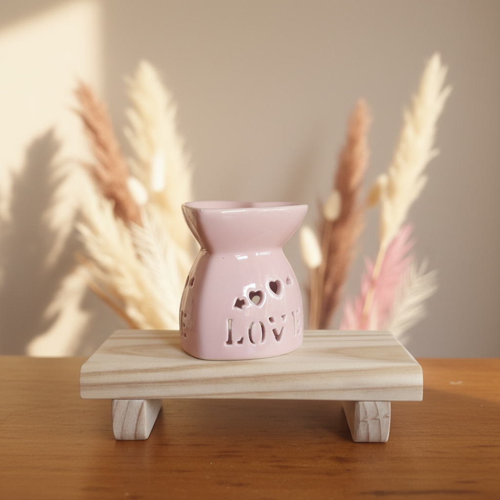 Quemador rosa LOVE minimalista
