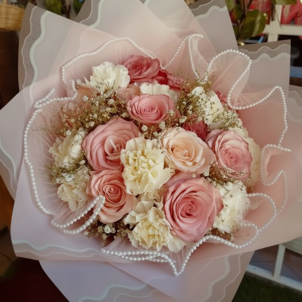 Ramo de velas florales con textura visible