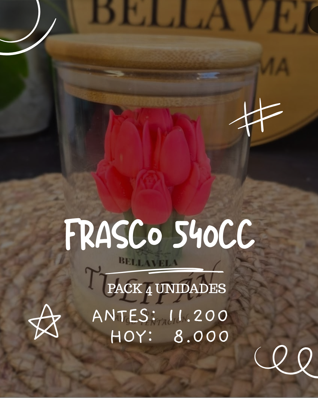 FRASCO TAPA BAMBÚ MAYORISTA