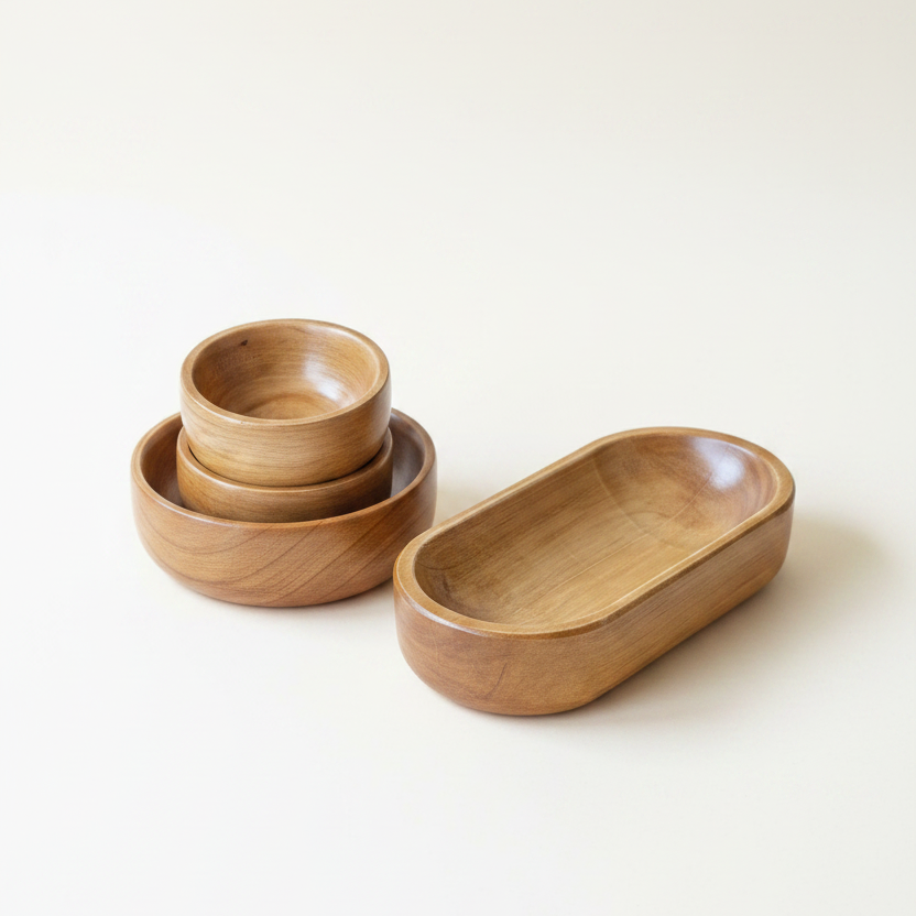 CUENCO MADERA PARA VELA SOJA