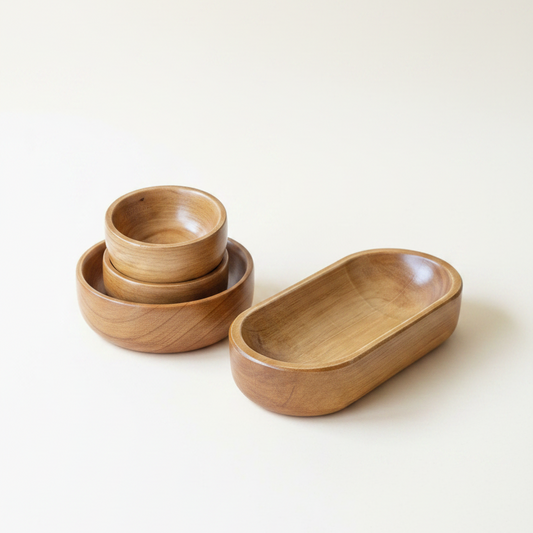 SET PARA VELAS SOJA  EN CUENCOS DE MADERA